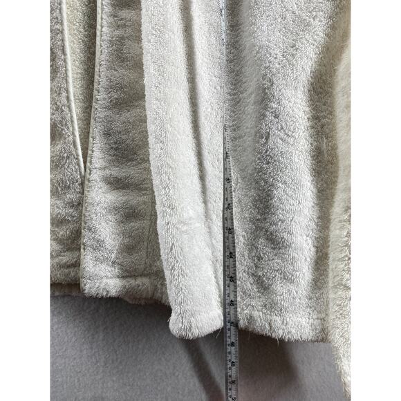 WATERWORKS Bathrobe Adult One Size Terry Belted Long Sleeve White - Picture 11 of 12
